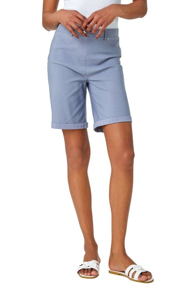 Roman Light Grey  Turn Up Stretch Shorts