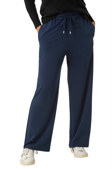 Roman Navy Wide Leg Ponte Trousers