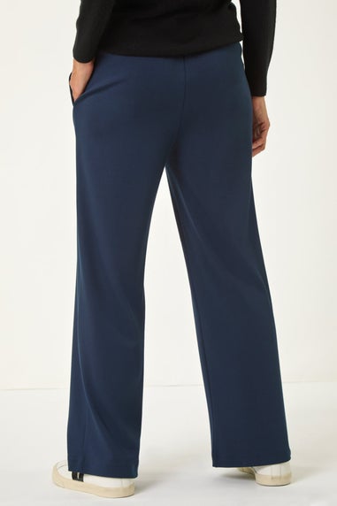 Roman Navy Wide Leg Ponte Trousers