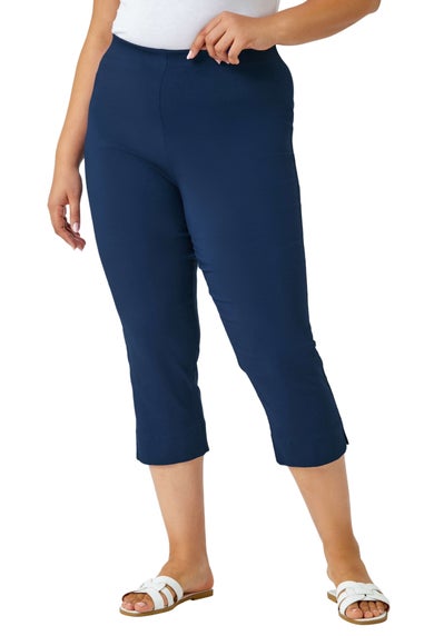 Roman Midnight Blue Curve Cropped Stretch Trouser