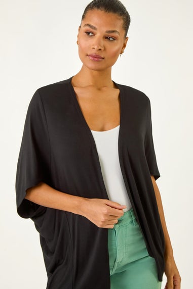 Roman Black Jersey Stretch Cardigan