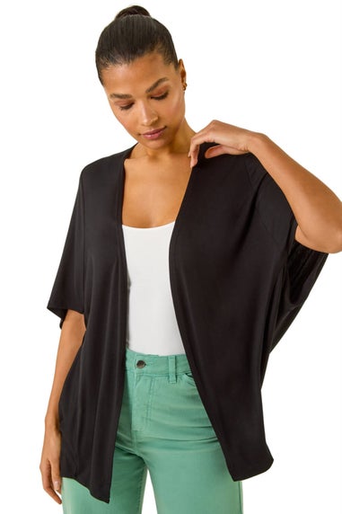 Roman Black Jersey Stretch Cardigan