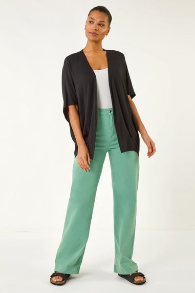 Roman Black Jersey Stretch Cardigan