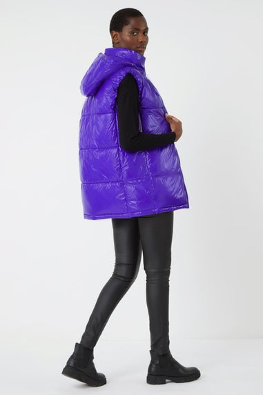 Roman Purple Patent Hooded Gilet