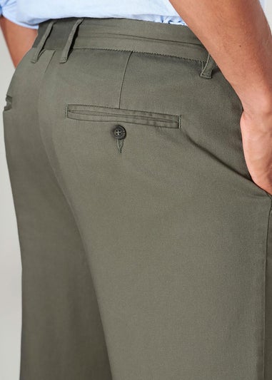 Cotton Traders Green Flat Front Stretch Chino Trousers