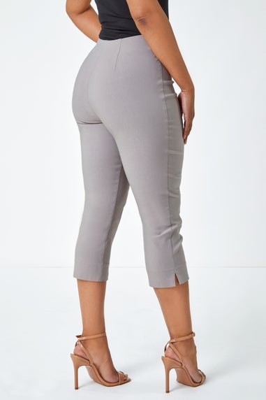 Roman Taupe Petite Cropped Stretch Trouser