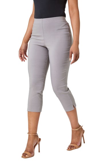 Roman Taupe Petite Cropped Stretch Trouser