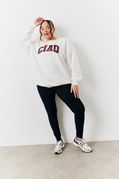 In The Style Cream Ciao Slogan Sweatshirt