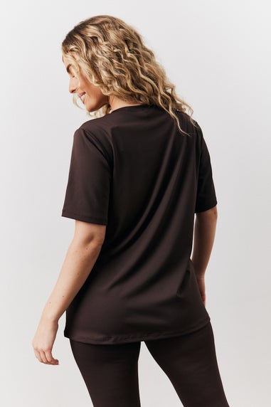 In The Style Brown Crew Neck Active T-Shirt