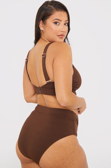 In The Style Brown V Front Bikini Bottoms