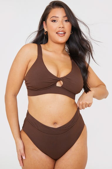 In The Style Brown V Front Bikini Bottoms