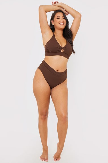 In The Style Brown V Front Bikini Bottoms