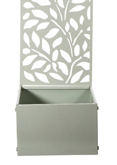 Premier Decorations Sage Green Leaf Design Metal Screen Planter
