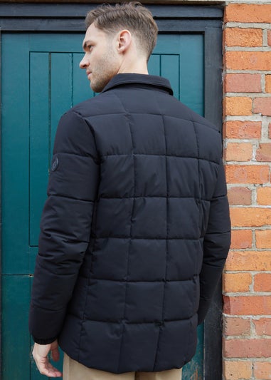 Threadbare Black Lightweight Collared Quilted Jacket