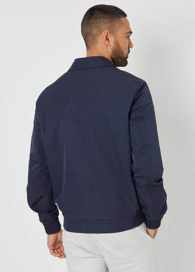 Threadbare Navy Sonton Patch Pocket Collared Zip-Through Jacket