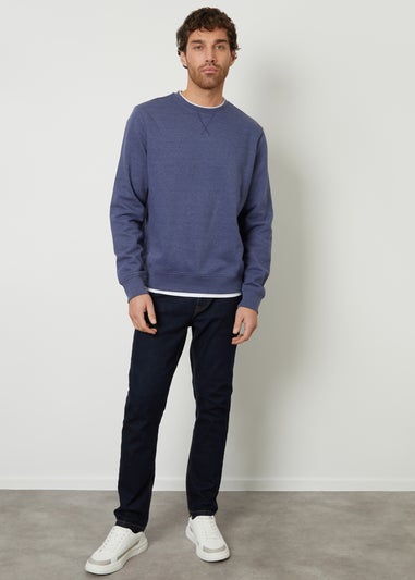 Threadbare Blue Mock T-Shirt Crew Neck Sweatshirt