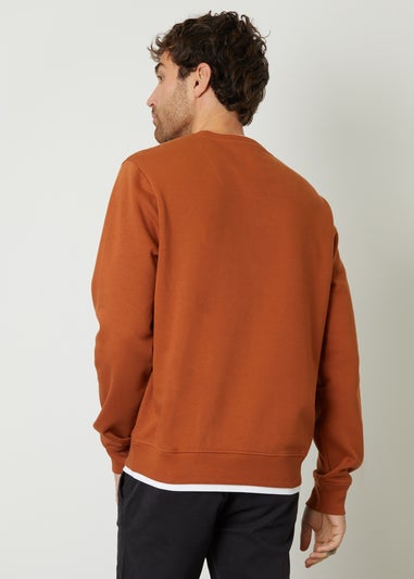 Threadbare Orange Mock T-Shirt Crew Neck Sweatshirt