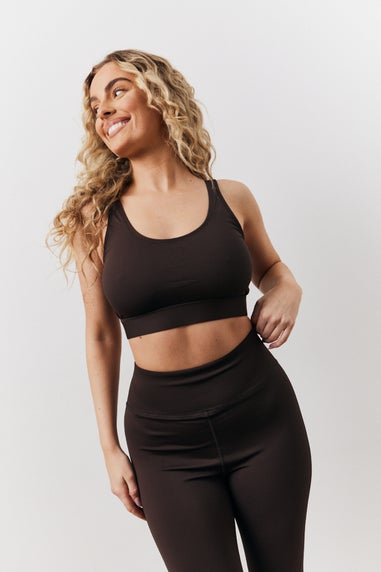 In The Style Brown Adjustable Sports Bra