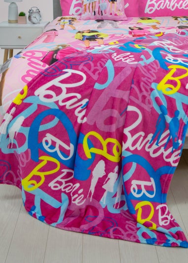 Barbie Pink Fleece Throw