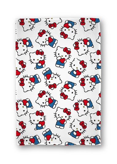 Hello Kitty White Heartheld Fleece Throw