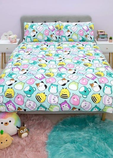 Squishmallows White Happy Brushed Microfiber Duvet Cover Set