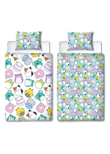 Squishmallows White Happy Brushed Microfiber Duvet Cover Set