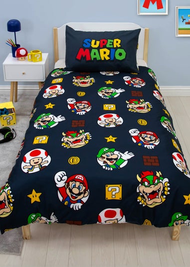 Nintendo Black Blackened Duvet Cover Set