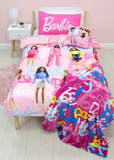 Barbie Pink Unboxed Brushed Microfibre Duvet Cover Set