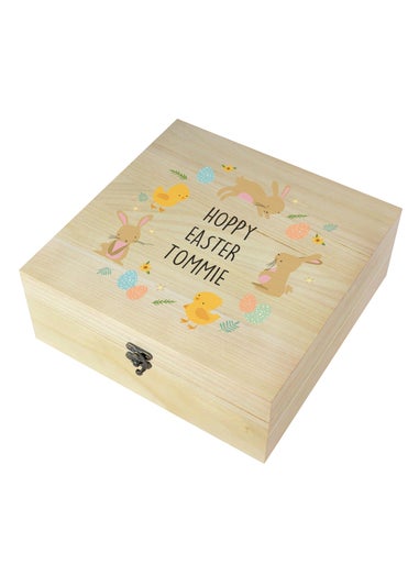 Personalised Memento Company Light Brown Easter Bunny Wooden Treat Box