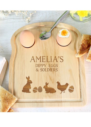 Personalised Memento Company Light Brown Spring Egg & Toast Board