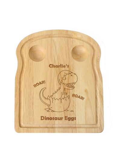 Personalised Memento Company Light Brown Dinosaur Egg & Toast Board