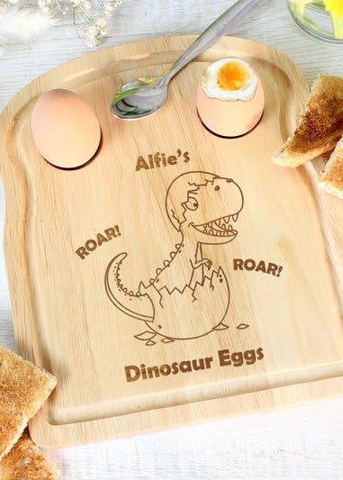 Personalised Memento Company Light Brown Dinosaur Egg & Toast Board