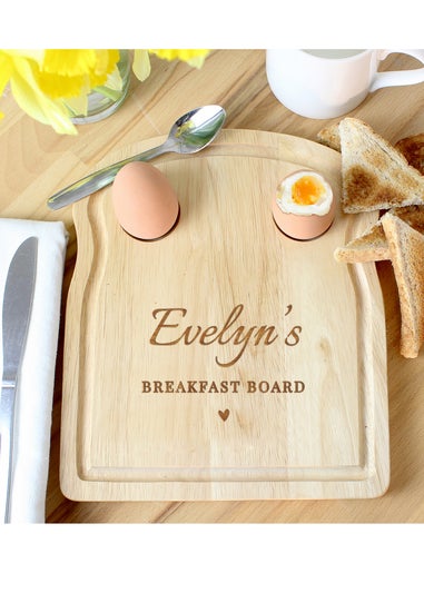 Personalised Memento Company Light Brown Heart Egg & Toast Board