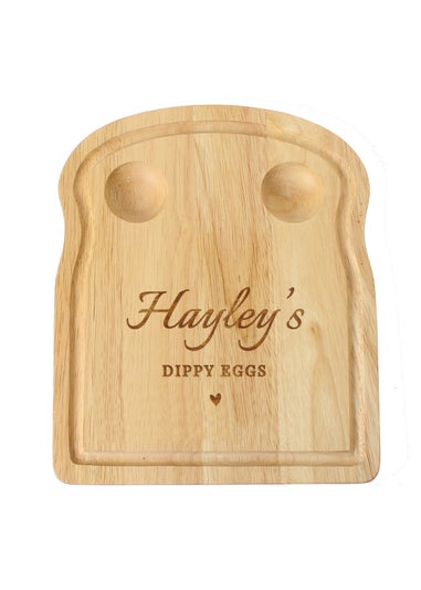 Personalised Memento Company Light Brown Heart Egg & Toast Board