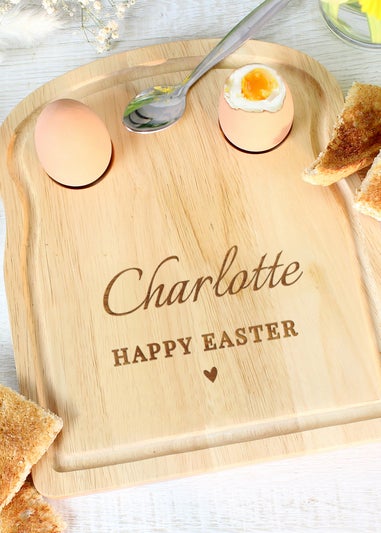 Personalised Memento Company Light Brown Heart Egg & Toast Board