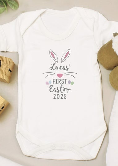 Personalised Memento Company White My First Easter Baby Vest