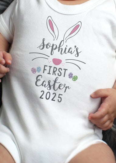 Personalised Memento Company White My First Easter Baby Vest