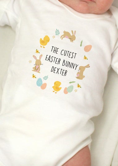 Personalised Memento Company White Easter Baby Vest