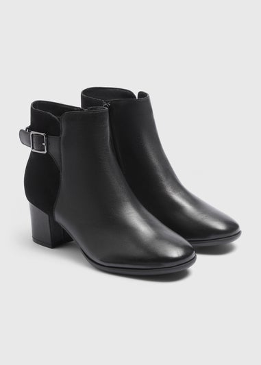 Soleflex Black Leather Buckle Boots