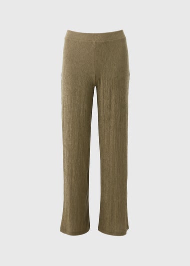 Et Vous Khaki Plisse Co Ord Trousers