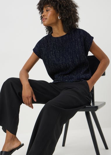 Navy Sparkle Yarn T-Shirt