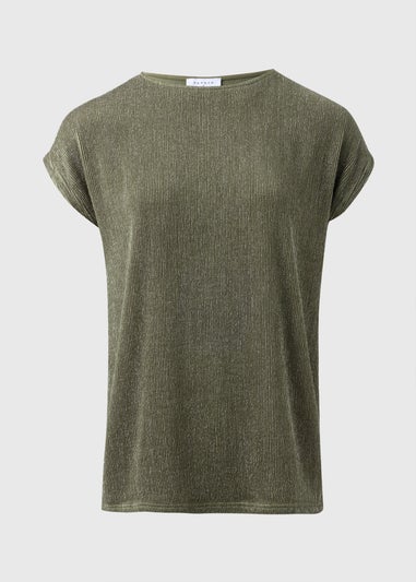 Khaki Sparkle Yarn Top
