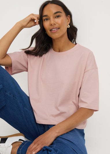 Pink Short Sleeve Boxy T-Shirt
