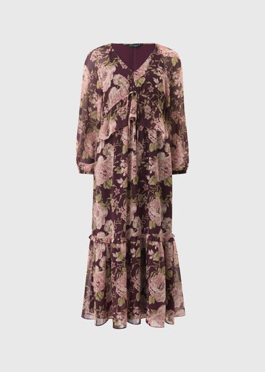Floral Frill Midaxi Dress