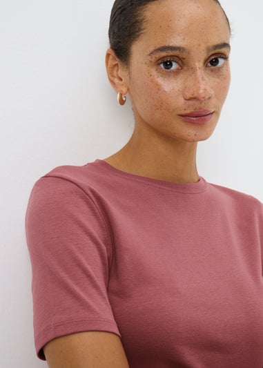 Dark Pink Short Sleeve Fitted Top