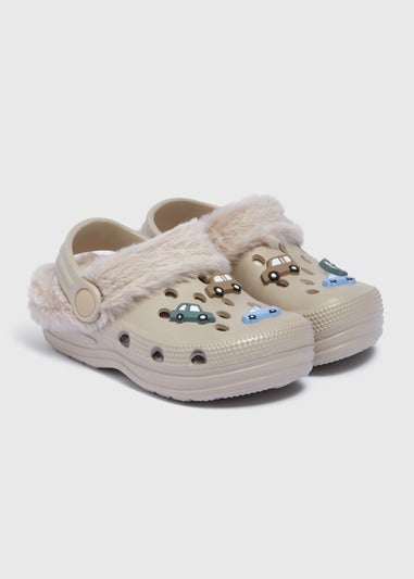 Boys Beige Badge Clogs (Younger 4-Older 13)
