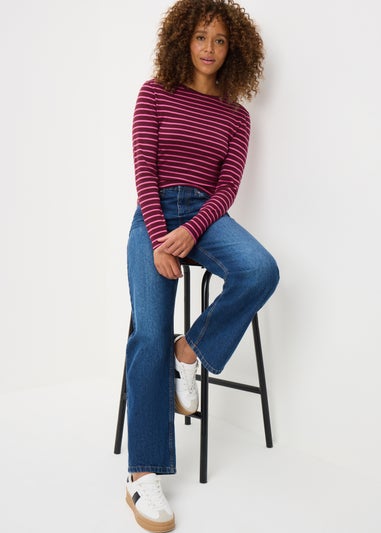 Pink Stripe Long Sleeve Top