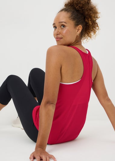 Souluxe Red Mesh Detail Vest Top
