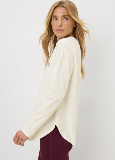 Souluxe Cream Slogan Long Sleeve T-Shirt