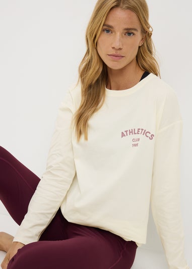Souluxe Cream Slogan Long Sleeve T-Shirt